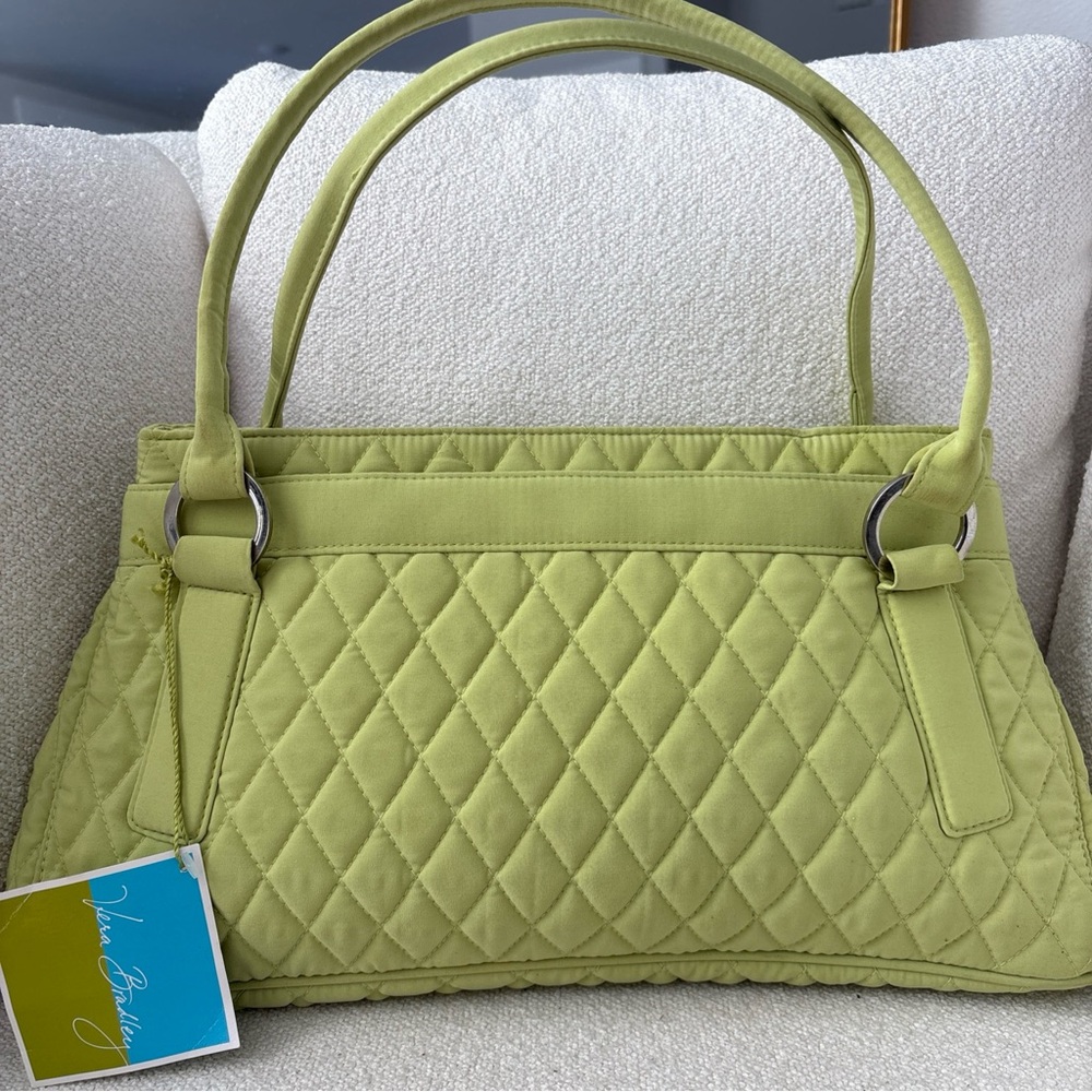 Vera Bradley Trapeze Quilted Key Lime Handbag Retired-Vintage